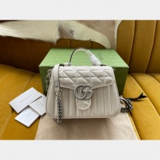 Buy Best Gucci High Quality Replica GG Marmont Top Handle 583571 White Bag