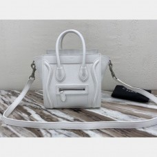 Buy Online Celine White Nano Luggage Bag-168243