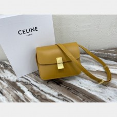 Celine Leather Teen Classic Bag in Yellow