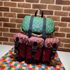 Gucci 658783 Fake GG multicolor small backpack in multicolor canvas