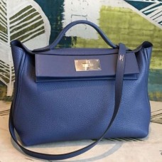 Hermes 2424 29 Bag In Blue Clemence Calfskin