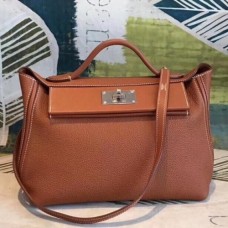 Hermes 2424 29 Bag In Brown Clemence Calfskin