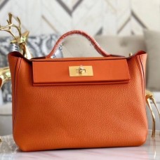 Hermes 2424 29 Bag In Orange Clemence Calfskin
