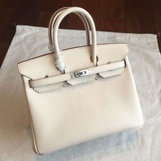 Hermes Beige Epsom Birkin 25cm Handmade Bag