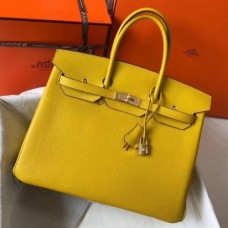 Hermes Birkin 30cm 35cm Bag In Yellow Clemence Leather