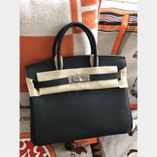 Hermes Birkin 35cm Epsom leather Handbags Black Silver