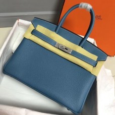 Hermes Birkin 35cm Togo leather Handbags Blue