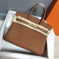 Hermes Birkin 35cm Togo leather Handbags Camel Golden