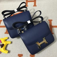 Hermes Constance Bag 18cm Epsom Leather dark blue
