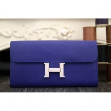 Hermes Constance Wallet In Electric Blue Epsom Leather