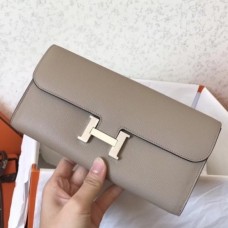 Hermes Constance Wallet In Grey Epsom Leather b486