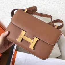 Hermes Epsom Constance 24cm Brown Handmade Bag