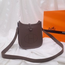 Hermes Mini Evelyne Handbags Replica Coffee
