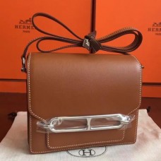 Hermes Mini Sac Roulis Bag In Caramel Swift Leather