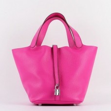 Hermes Picotin Lock Bag In Rose Red Leather