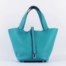 Hermes Picotin Lock Bag In Turquoise Leather