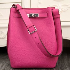 Hermes So Kelly 22cm Bag In Rose Red Leather