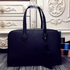 Hermes Victoria II 35cm Bag In Black Leather