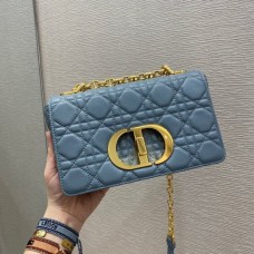 High Quality Dior Caro 20cm replica blue bags