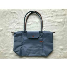 Longchamp 70th Anniversary Le Pliage Club Handbag Long Handle Blue 36CM