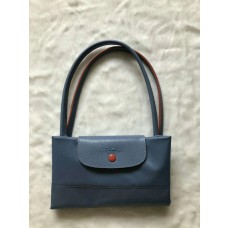 Longchamp 70th Anniversary Le Pliage Club Handbag Long Handle Blue 46CM