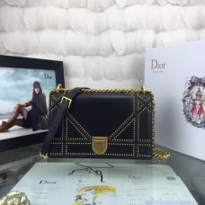 Replica Christian Dior Diorama Bag Metallic Silver Microcannage Calfskin
