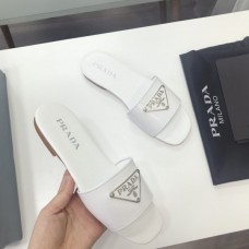 Replica Prada Logo cutout White And Black Calfskin leather sandals