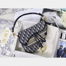 Replica Saddle Bag Blue Dior Oblique Jacquard