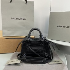 Top Quality Balenciaga cuag black crocodile bag
