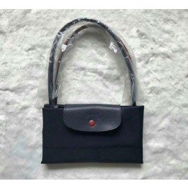 Longchamp 70th Anniversary Le Pliage Club Handbag Long Handle Dark Blue 46 CM